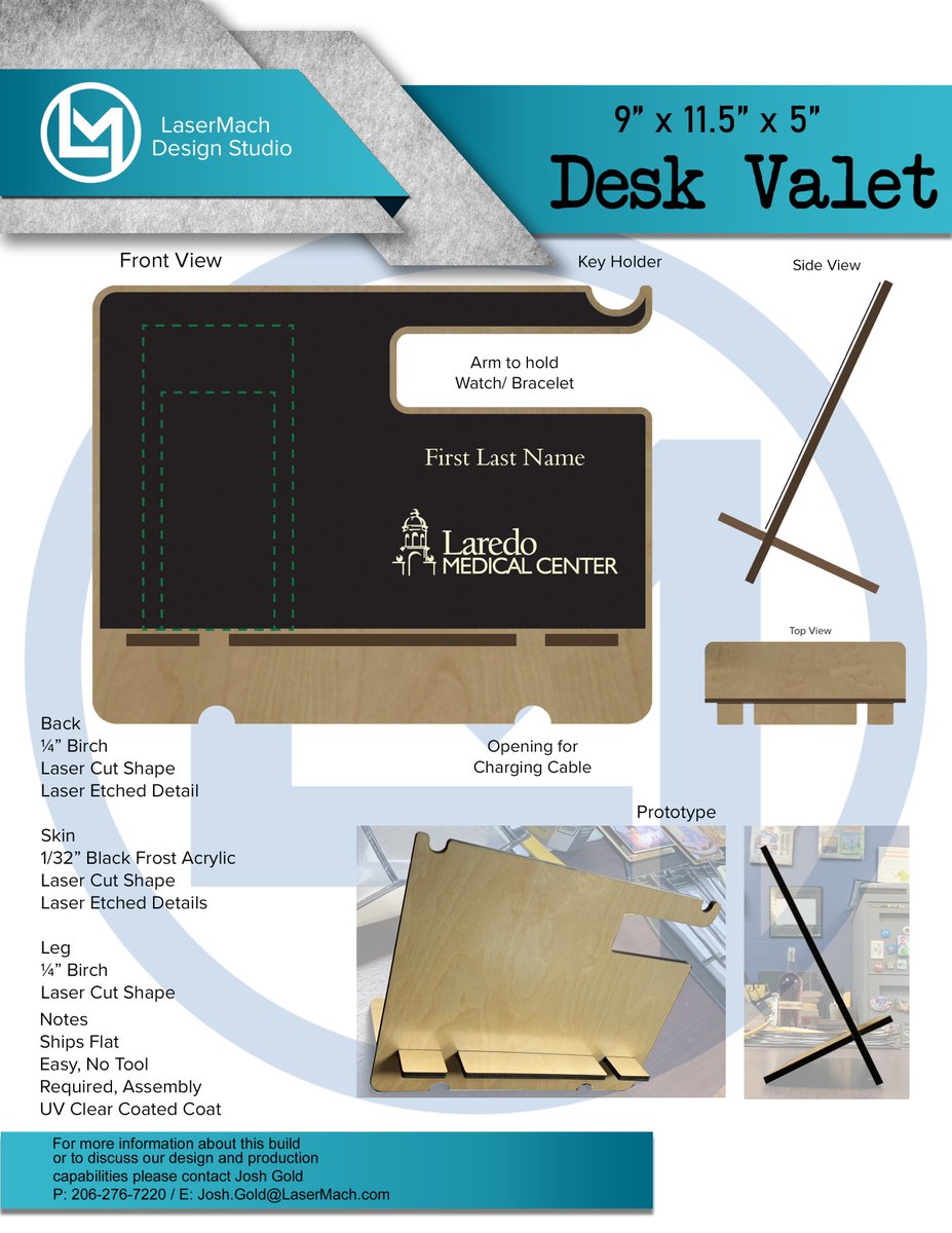 LaserMachUSA's tweet photo. We were approached by a client who was looking for a way their employees to charge their electronics and hold their keys while in the office. Our design team came up with this incredible desk valet that does everything in one beautiful presentation. https://t.co/hSOQjvU3rq
