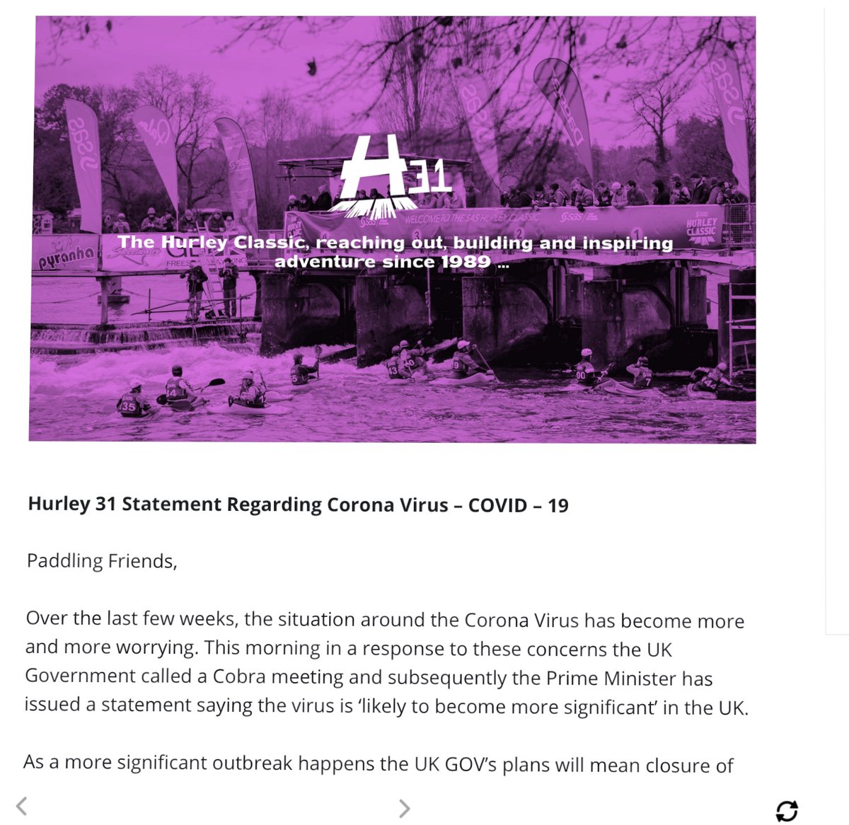 hurleyclassic's tweet photo. H31 POSTPONED. Please SHARE. Click the link for more information. https://t.co/zhQh0cB0aU https://t.co/nRPu6PDoLr