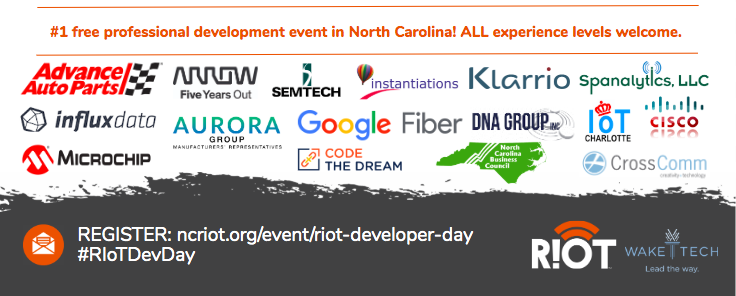 RIoTonSocial's tweet photo. Don't miss #RIoTDevDay and the chance to hear from some incredible RIoTer speakers. Over 15 hands-on workshop sessions for you to choose from, all for free—get your dev team to RIoT Developer Day on March 27th!

https://t.co/VchcywbqkS

#IoT #Internetofthings #Raleigh #Durham https://t.co/CSkLqYRTOI