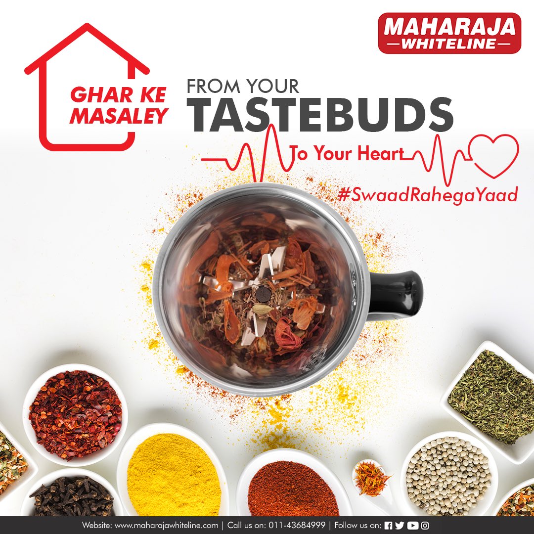MWhiteline's tweet photo. When you grind masala with Maharaja Mixer Grinders, the flavors you taste on your tastebuds stay in your heart forever. Bring home Maharaja Mixer grinders & never compromise with the quality & feel of flavors: https://t.co/57CossnhyP
#ExperimentsWithFood #MaharajaMixerGrinders https://t.co/bykTYR5nuJ