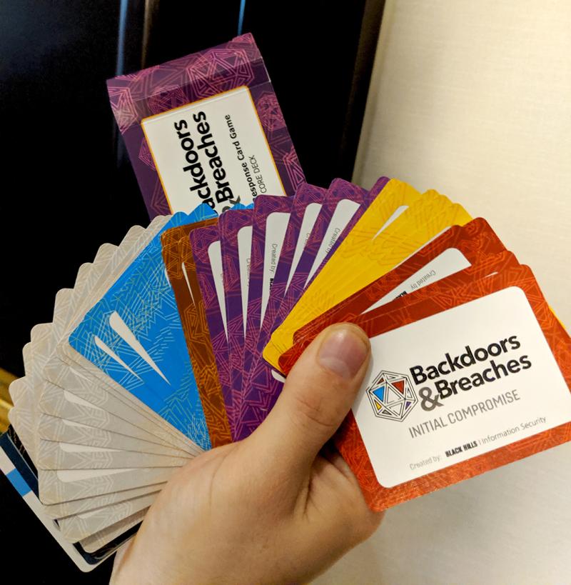 We've got 45 decks of #BackdoorsAndBreaches by @BHinfoSecurity to give away at #BSidesDublin2020 🥳

Be one of the first to register on the day to grab yours!

#howmuchcoolercanthisconferenceget