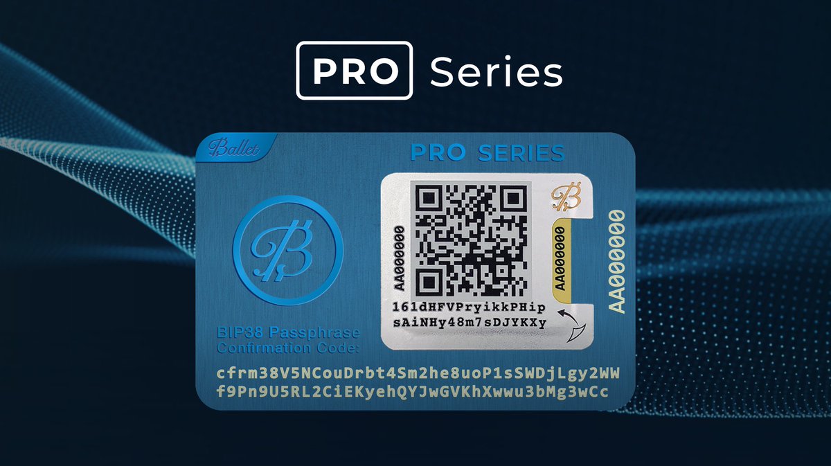 Today we are proud to announce launch of Ballet PRO Series cryptocurrency  wallet. A customized physical wallet with a BIP38 encrypted private key  that can only be unlocked by a passphrase created