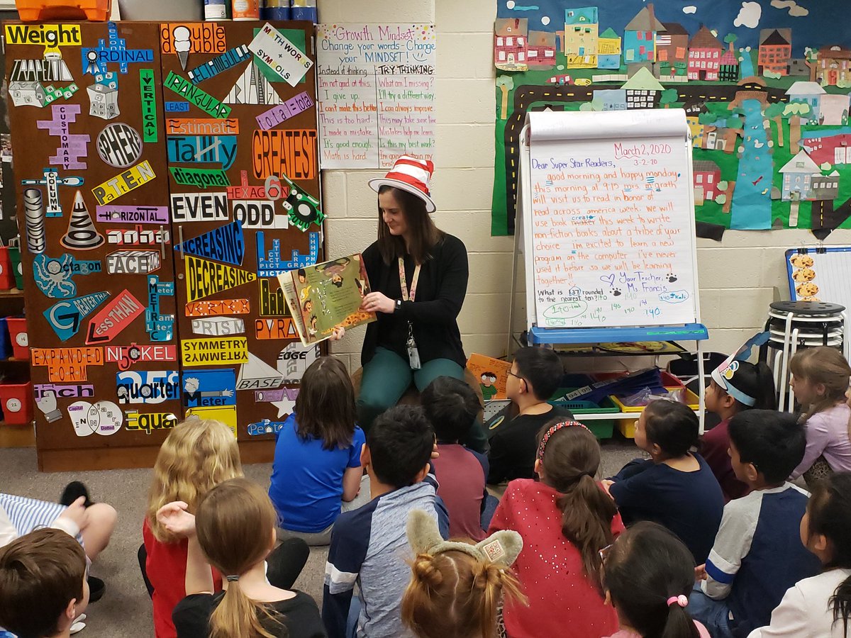 2nd Graders were super excited to see their former teacher <a href="/willa_mcgrath/">Willa McGrath</a> return to <a href="/PoplarTreeES/">PoplarTreeES</a> to celebrate #ReadAcrossAmerica with us!  Thank you, Mrs. McGrath!!  @MrPenleyPTES <a href="/PolandickPTES/">Beckie Polandick</a>