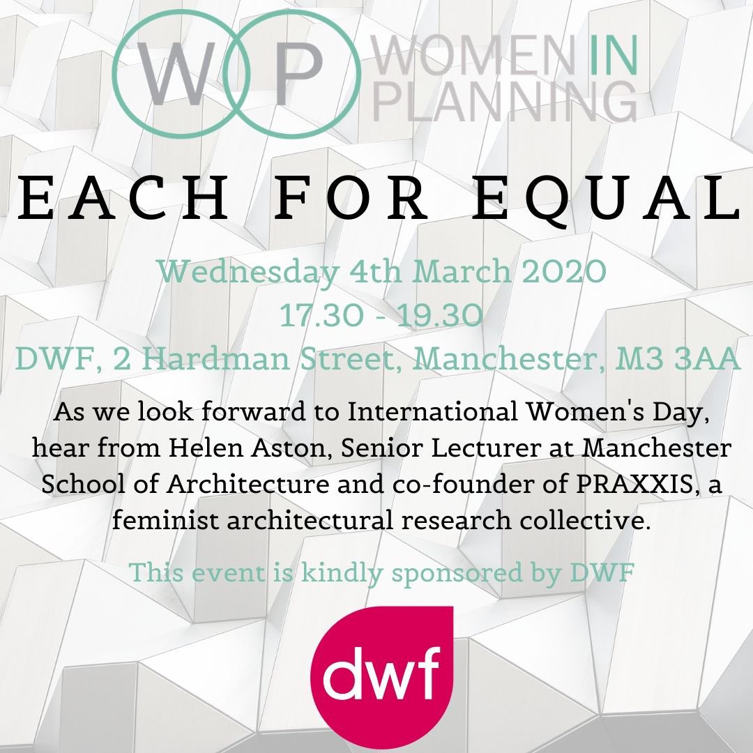 Talking all things Praxxis and all things feminist architecture and all things inclusive spaces with <a href="/WiPlanningNW/">WiPlanningNW</a> on Wednesday for International Women’s Day 2020   eventbrite.co.uk/o/women-in-pla…