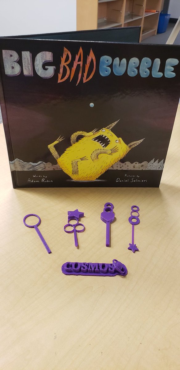 A_RobinsonLib's tweet image. Day one of the Bubble Wand Challenge is off to a great start!  After reading the book &quot;Big Bad Bubble&quot; by Adam Rubin the teams of students must design their own wands to 3-D print. @A_RobinsonLib @Camacho_Elem @LeanderISD_Lib