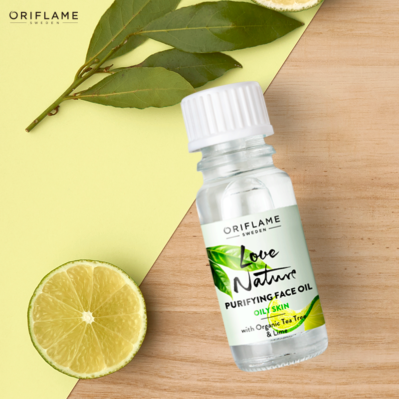 OriflameMexico's tweet image. ¡Despídete de las imperfecciones con el Aceite Purificante con Árbol de Té y Limón de #LoveNature! 🍋🍃