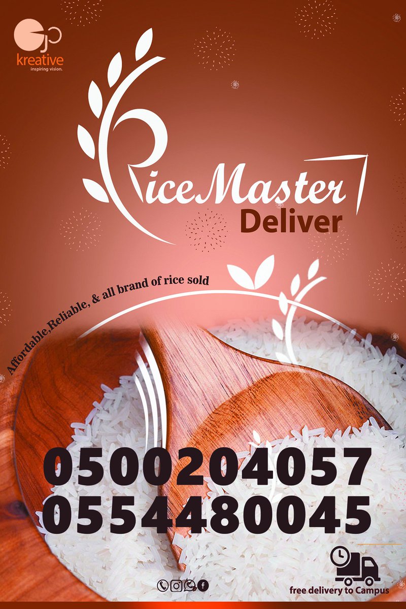 delivery_rice's tweet photo. We do free delivery of all brands of rice to students in the tertiary communities
#Absaignition
#AbsaIgnition20 https://t.co/OP2ir4Y0r5