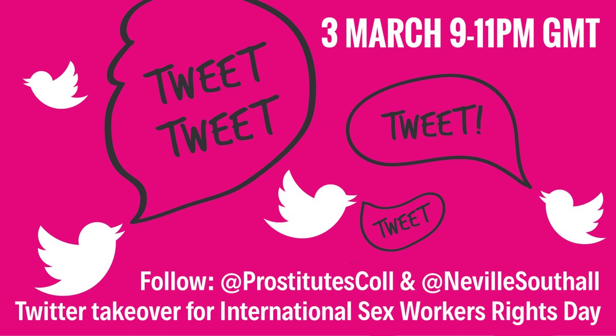 ProstitutesColl's tweet photo. Join us tomorrow night 9-11pm GMT for another takeover of Nev's account on International Sex Workers Rights Day! @NevilleSouthall
We’ll be sharing news & victories from the international sex worker-led movement for #Decrim
#ISRD #DecrimNow #MakeAllWomenSafe @ScrtDrugAddict https://t.co/IbshCGwAGj