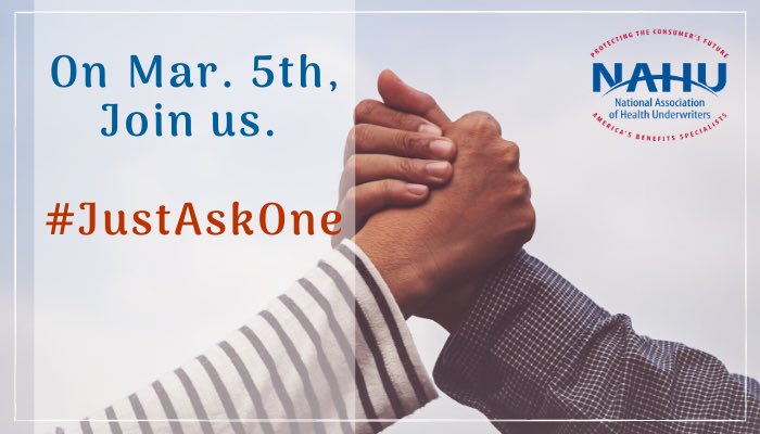 MDAHU313's tweet photo. This Thursday, March 5th, is #JustAskOne day for @nahudotorg. Members of the Membership Council, Board of Trustees, and Media Committee have all committed to simply ask one non-member to join our #NAHU family.
We are also challenging all NAHU members to join us and #JustAskOne. https://t.co/DqhxA3BQOC