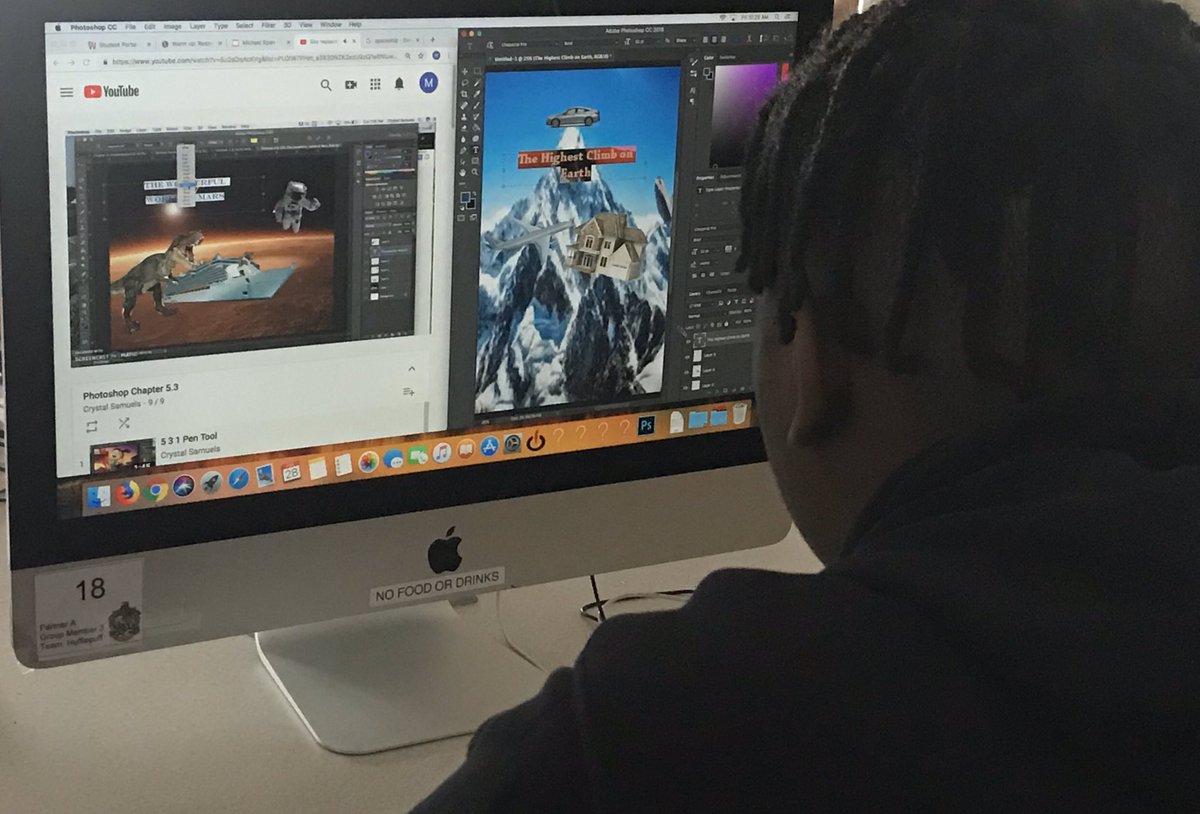 crys_samuels's tweet photo. Students are creating #Surrealism Landscapes in @Photoshop. Students learned about Salvador Dali, and how his artwork stretched reality to make surrealism artwork. #ColonialNation #ArtCSD #TechCSD @williampenncsd #EdTech https://t.co/bLh9GYGvqG