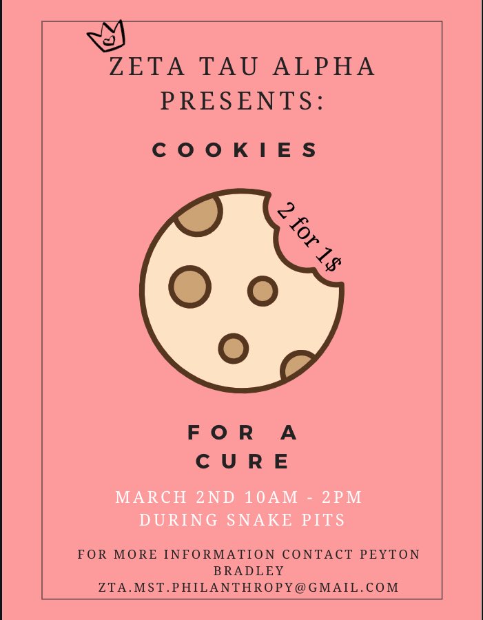 🍪🍪Don’t forget to stop by our booth today near the puck to treat yourself to some yummy chocolate chip cookies! Come support our philanthropy and get 2 cookies for just $1!! 🍪🍪