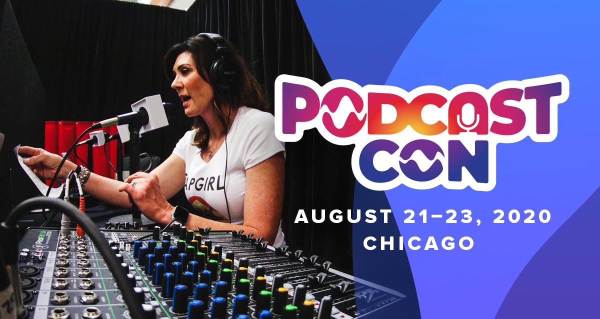 HeyPodcastCon's tweet photo. Hit pause. #PodcastCon 2020 is here!
Coming to Chicago August 21-23, 2020
Stay tuned for announcements, details, and tickets!
https://t.co/YYcuY1eLMG https://t.co/filUm4IKJM