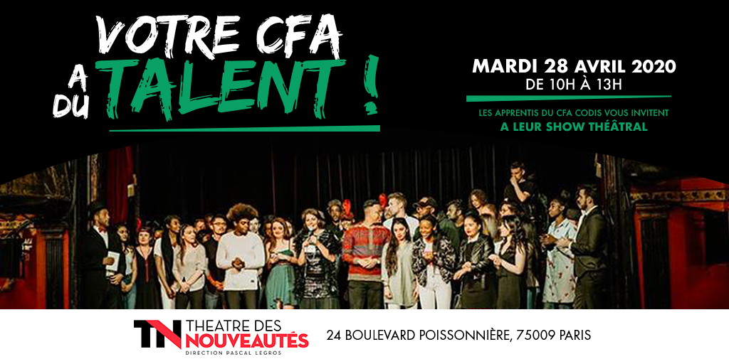 CFACODIS's tweet photo. Qui n'a jamais rêvé de monter sur scène? Nos apprentis participent à la 4e édition de "Votre CFA a du talent !" 4 mois de préparation, des ateliers pour leur permettre de révéler leurs talents. RDV le 28 avril 2020!
#alternance #apprentissage #vivrelalternance #apprendreautrement https://t.co/rCvwF6YWRt