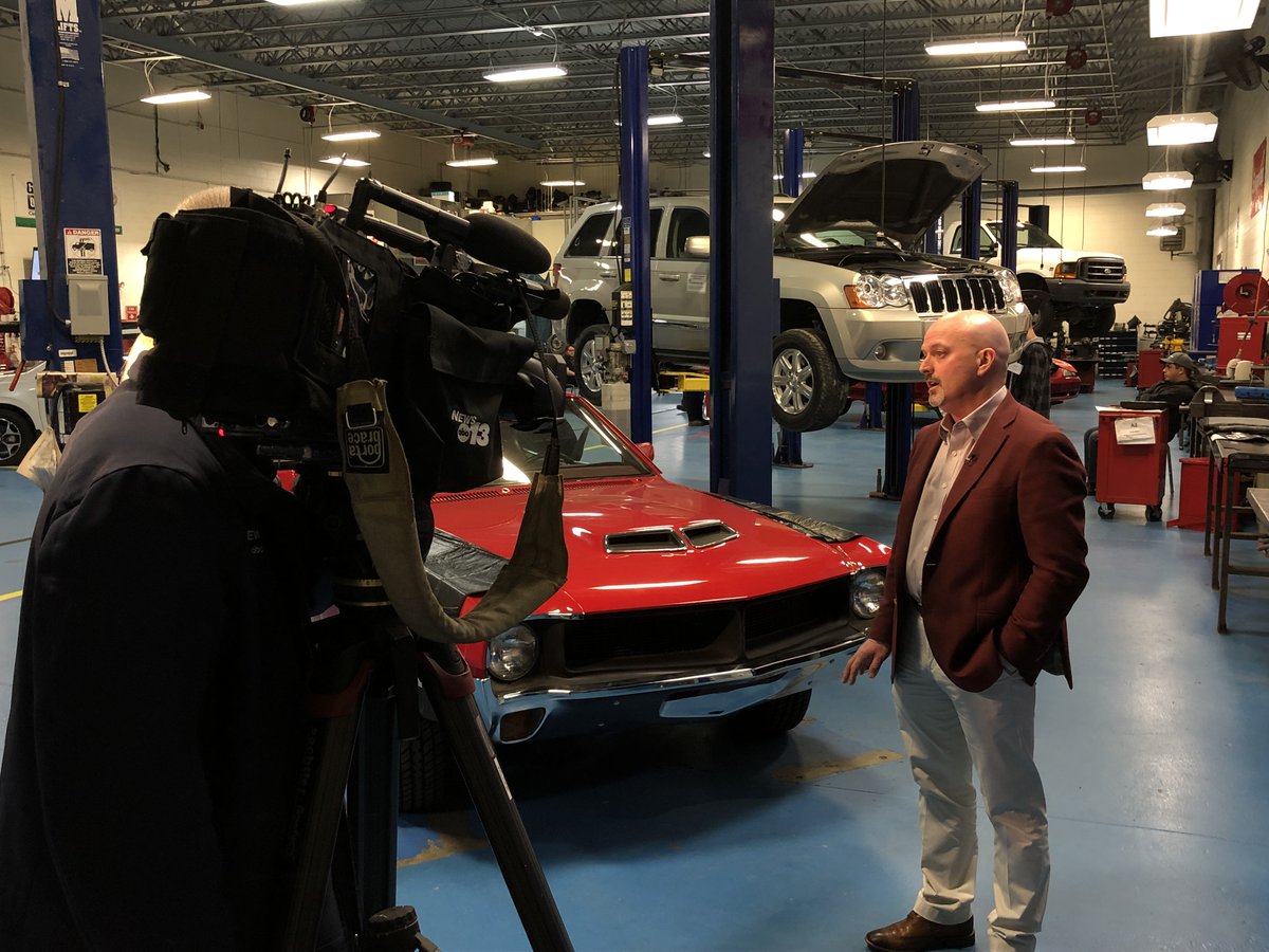 BlueRidgeCC's tweet photo. Today @LBRIGMAN_WLOS with @WLOS_13 was on campus interviewing our Automotive Department about the increasing need for trained automotive professionals like those our programs create! #StateOfOurRoads #Automotive #EducationElevated https://t.co/YTrYV8tqi8