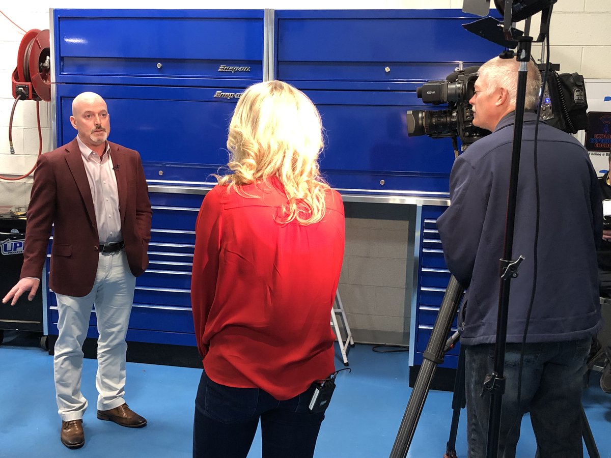BlueRidgeCC's tweet photo. Today @LBRIGMAN_WLOS with @WLOS_13 was on campus interviewing our Automotive Department about the increasing need for trained automotive professionals like those our programs create! #StateOfOurRoads #Automotive #EducationElevated https://t.co/YTrYV8tqi8