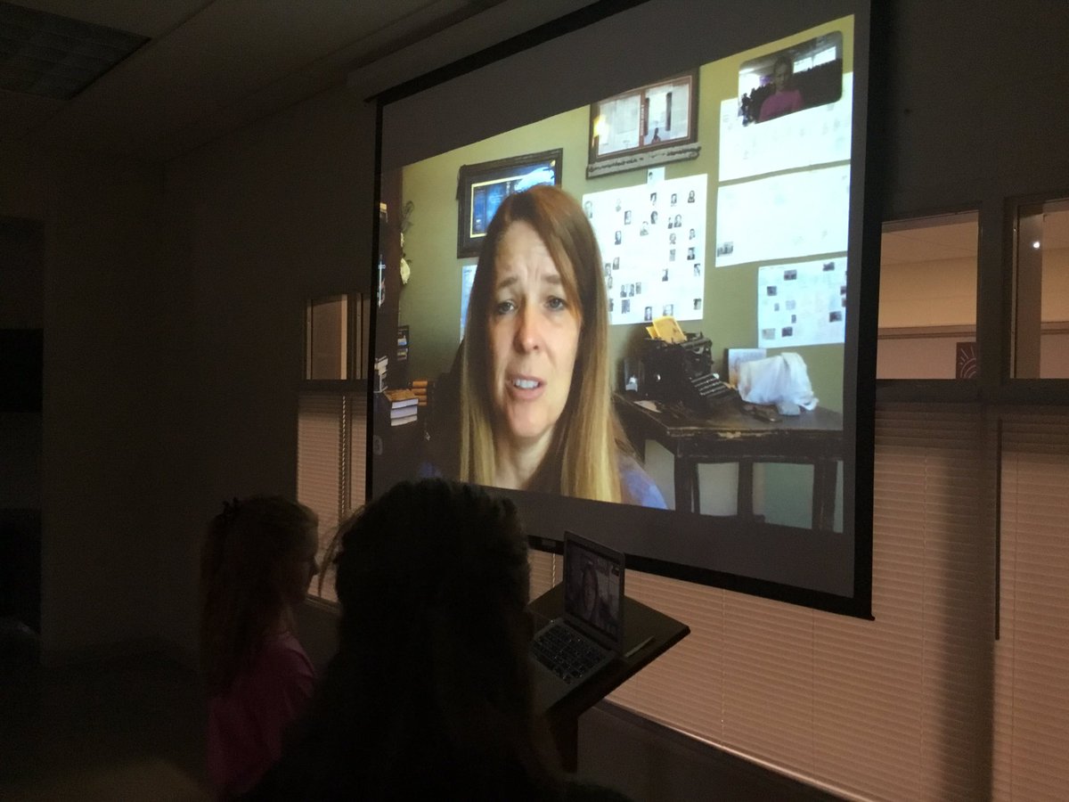 MissBates11's tweet photo. Today we got the privilege of Skyping @nielsenwriter! She told us about her new book and her inspirations behind her writing! https://t.co/RQei8YPz1p