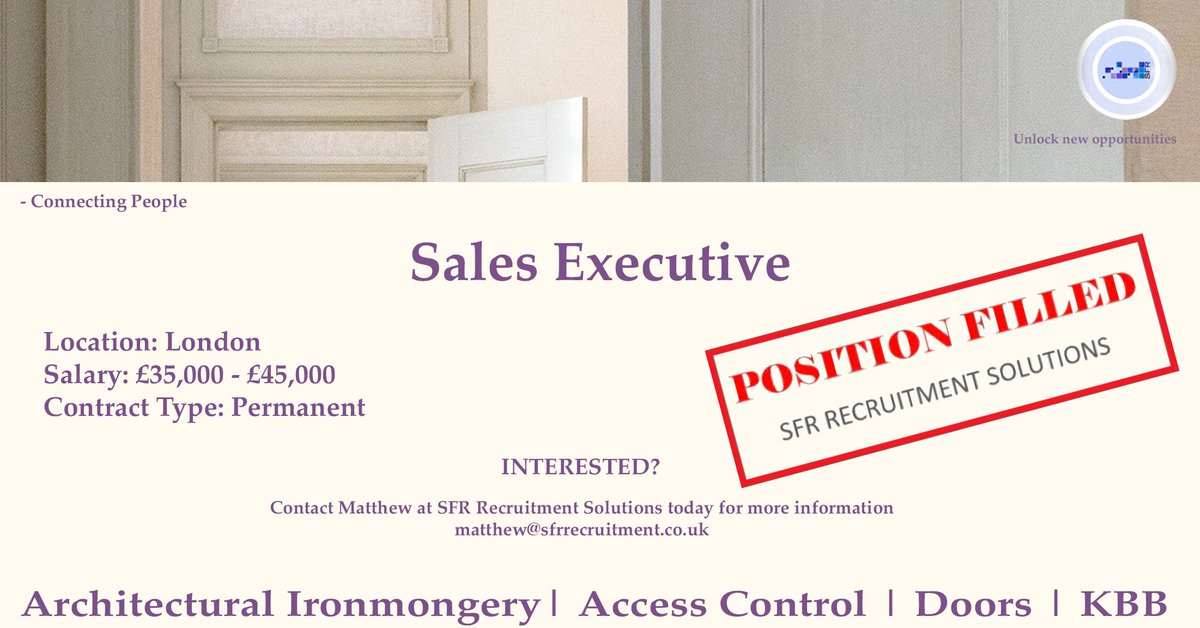 SolutionsSfr's tweet photo. POSITION FILLED! ๐
Well done to our candidate!
Do you want a career change? Contact SFR Recruitment Solutions today to start your journey! ๐
๐ปhttps://t.co/qqPib82b0l
#PositionFilled #Success #Welldone #Careers #ConnectingPeople #Recruitment #LinkedIn https://t.co/wUwjAcLo20