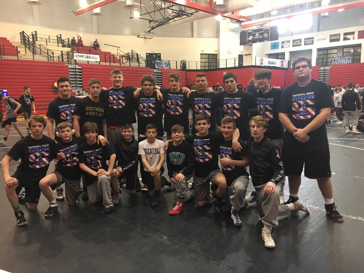 Coach_Morello's tweet image. Last year’s ⁦@ShoreThingWC⁩ freestyle team at the ⁦@ClubDuals⁩ - 9 of these young men are 2020 Atlantic City qualifiers. Don’t kid yourself #WrestleFreestyle #STWC #STNT #OpFargo2020
