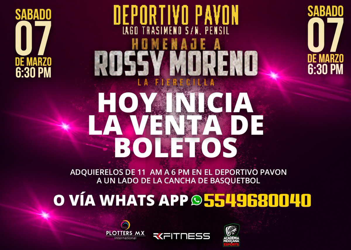 Ya estamos a 5 días para vivir esta gran función y... ¡A partir de HOY puedes adquirir tus boletos en el Deportivo Pavon! (A un lado de la cancha de basquetbol) 
⏰ De 11 a.m a 6 p.m 
💥COMPRA YA TUS BOLETOS💥

#SomosMasReal