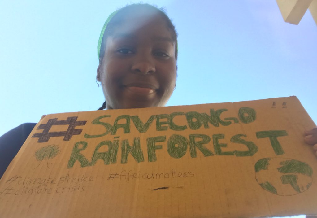 19) Maureen Damen,  @damenmaureen15, aged 16, is a striker from Senegal and also strikes to  #SaveCongoRainforest!