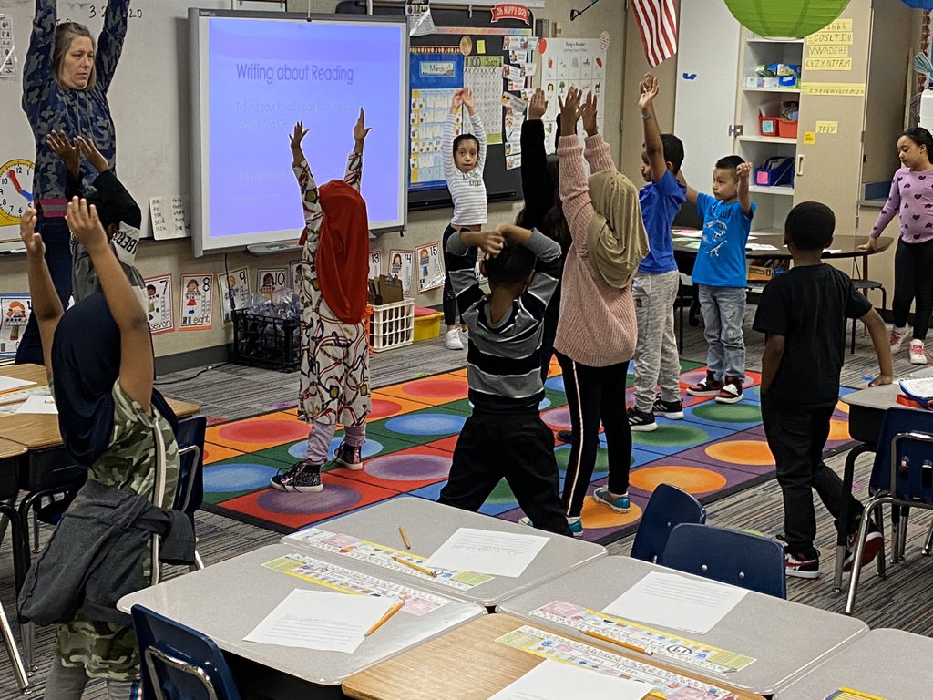 maria_ruhland's tweet photo. Students and staff @SkyOaksElem start March off w/ Drop Everything and Move! #WeAreSkyOaks #pausemovelearn #dropeverthingandmove https://t.co/HgYGzDX1pC