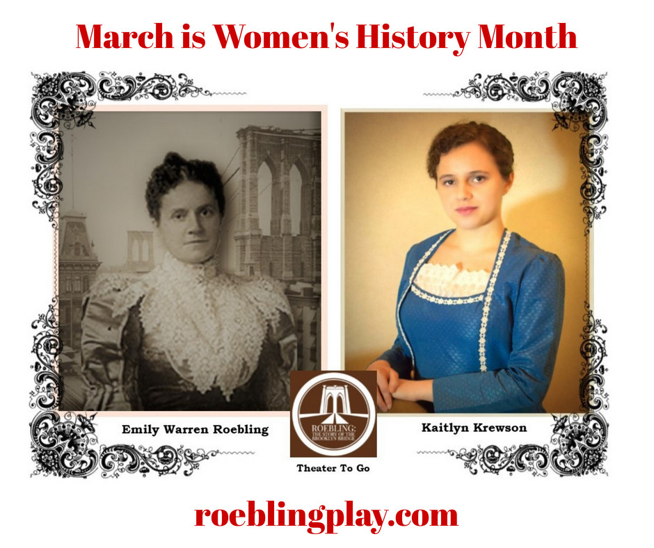 RoeblingPlay's tweet photo. March is #WomensHistoryMonth. We're celebrating Emily Roebling's amazing contribution to the #BrooklynBridge. Read more about her story at: https://t.co/P4mO7wssJq Remember, our show opens March 27! https://t.co/xjbll9eGeL