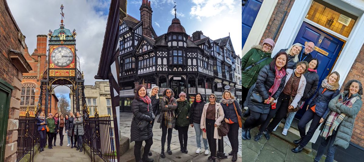 EnglishChester's tweet photo. Welcome, welcome to our latest @englishuk North Fam Trip participants. What a pleasure to show you all around our beautiful city! #Chester #EUK #EUKN #EnglishinChester #internationalbusiness https://t.co/SVp1mq6kyJ