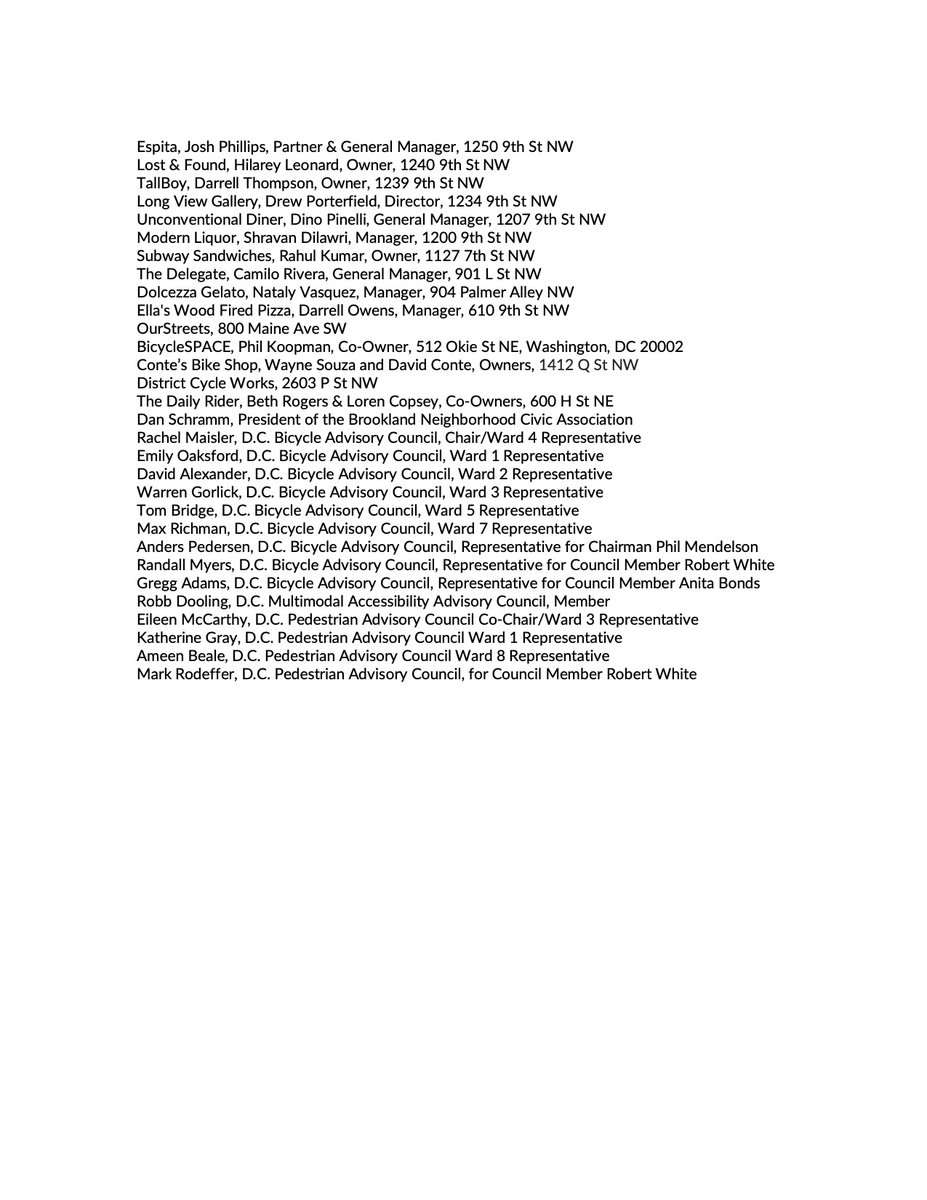 WABADC's tweet image. More than 50 ANC Commissioners, local business owners, &amp;amp; WABA call on the DC Council to pass emergency legislation tomorrow. Safe streets can't wait. @councilofdc @ChmnMendelson @AnitaBondsDC @CM_McDuffie @RobertWhite_DC @CMBrandonTodd @BrianneKNadeau