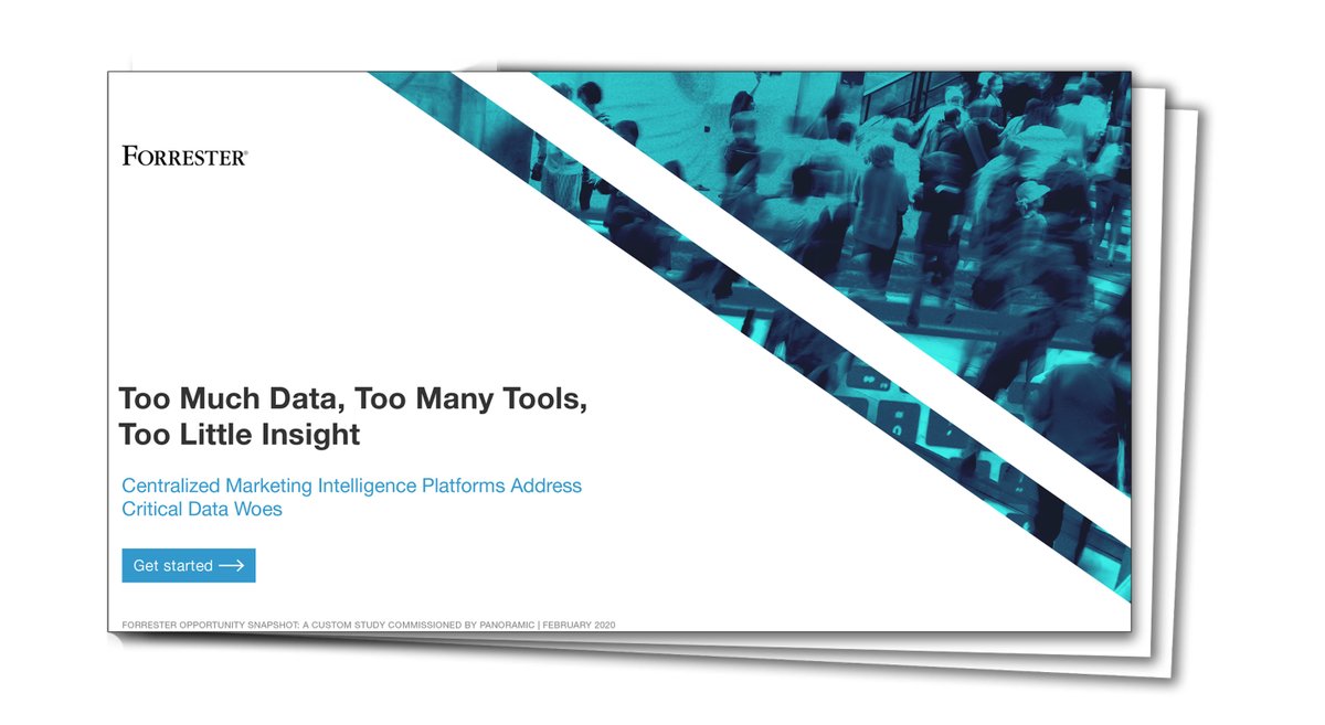 PanoramicHQ's tweet photo. The study “Too Much Data, Too Many Tools, Too Little Insight" explores the current state of data-driven marketing. Download the  study conducted by @Forrester on behalf of Panoramic, to learn how a centralized marketing intelligence platform can help you: https://t.co/gOpwCKlJwI https://t.co/qZa7awZVzc