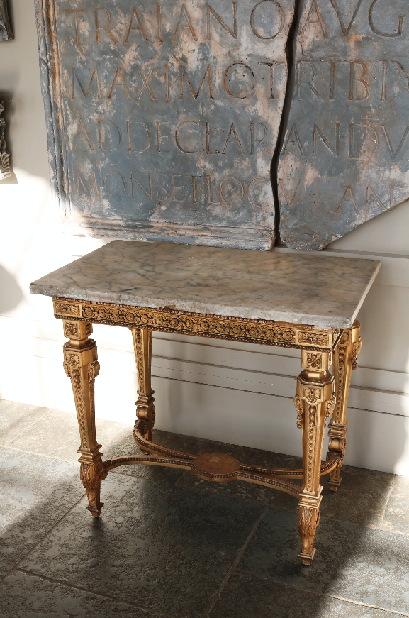 MARBLE &amp; GOLD // A new addition to the furniture collection this ornate gilded side table with solid marble top perfect by the bedside or next to a statement armchair. Visit amoderngrandtour.com #featherlamp #amoderngrandtour #furniture #furnituredesign #antiques #antiques