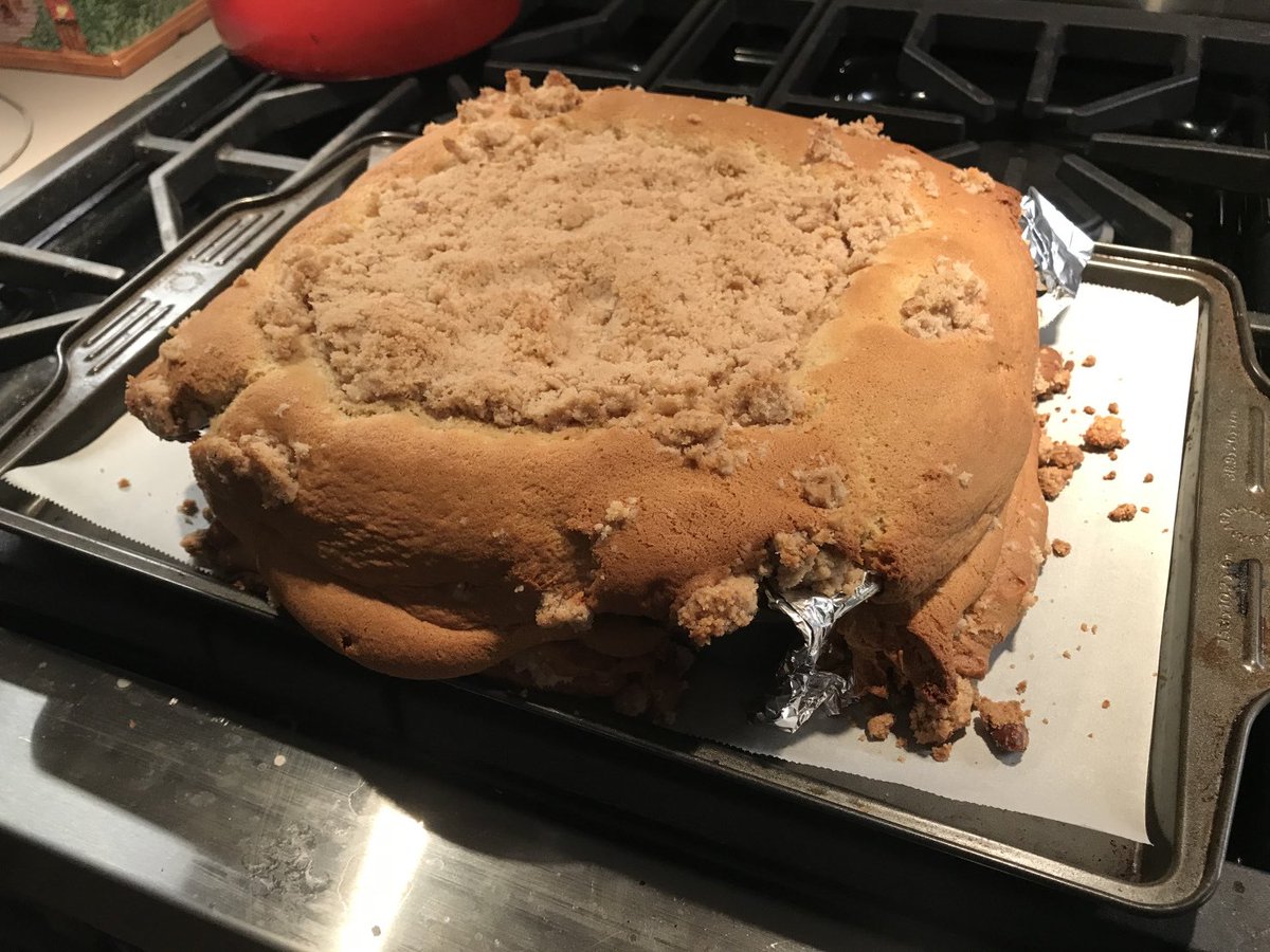 Ugly_Desserts's tweet photo. Ugly Desserts Fail(ish). I found an old coffee cake recipe of my grandmother, followed it exactly, &amp; this is what happened. On the plus side, the cake is delicious so the recipe is definitely salvageable. https://t.co/0N6UlWirVb #ugly_desserts #dessertfail #coffeecake #daddybaker https://t.co/b4jnXwZGOr