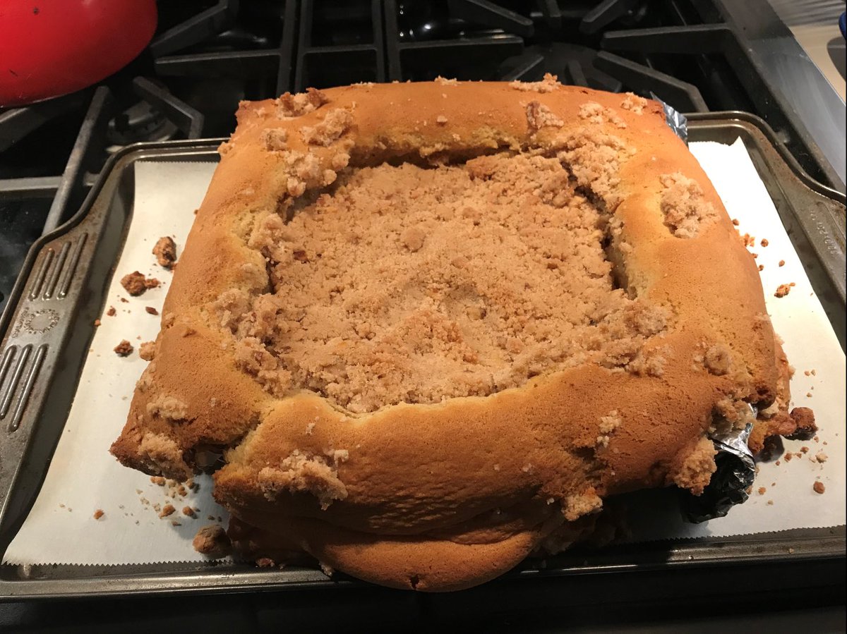 Ugly_Desserts's tweet photo. Ugly Desserts Fail(ish). I found an old coffee cake recipe of my grandmother, followed it exactly, &amp; this is what happened. On the plus side, the cake is delicious so the recipe is definitely salvageable. https://t.co/0N6UlWirVb #ugly_desserts #dessertfail #coffeecake #daddybaker https://t.co/b4jnXwZGOr
