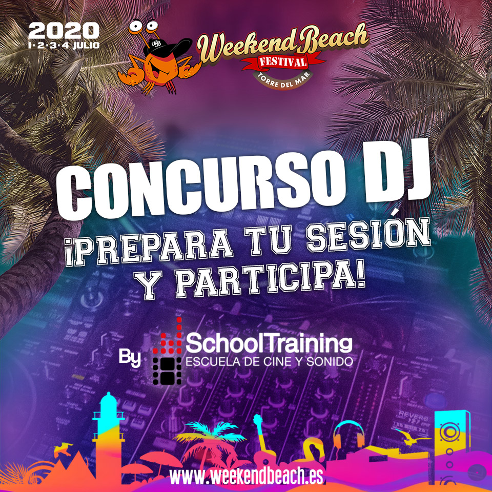weekendbeachfes's tweet photo. ¡Si eres Dj apúntate al concurso y podrás formar parte de #Weekendbeach2020!

⭐️ Además, @School_Training  premiará al ganador del concurso con la posibilidad de realizar en la escuela el Master de Producción Musical. Mezcla y Mastering.
👉 https://t.co/ReD402mMiv https://t.co/XjEJgMlKhW