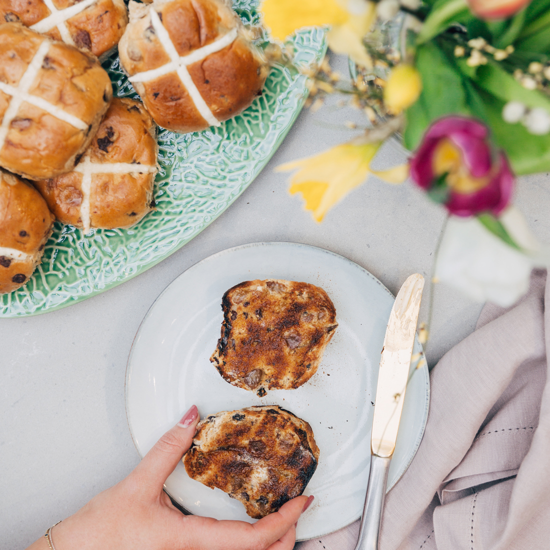 Zoella's tweet photo. Happy hot cross bun season! Spring is officially on us and what better way to celebrate than ticking off every suggestion on our '20 things to do in March' article, find it over on the website! What will you be getting up to this March? https://t.co/13VUSRVubq https://t.co/RW4ot0WsFb