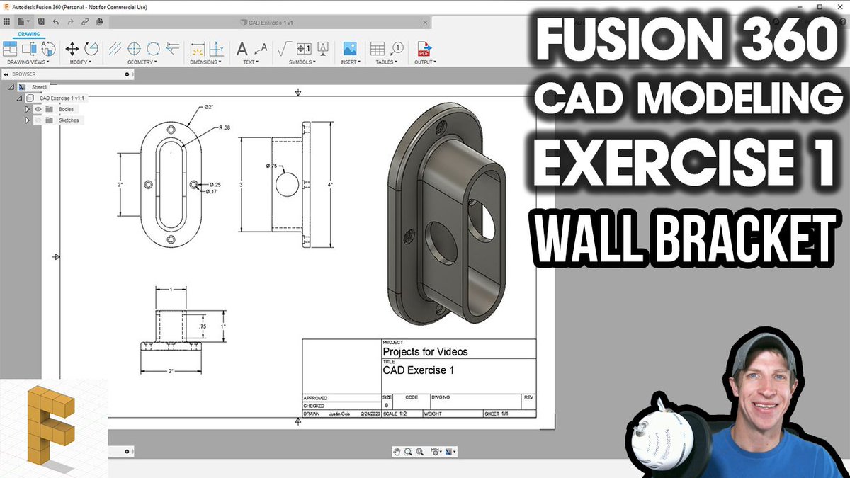 FusionTutorials's tweet image. In this series, we’re going to create a number of different objects in Autodesk #Fusion360 In this first video, learn to create a wall mounting bracket with pin holes, as well as how to generate drawings of your object from your model!

thefusionessentials.com/fusion-360-mod…