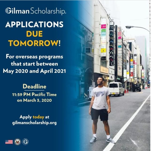 UWGAbroad's tweet photo. Don't forget to submit your application! The Deadline is TOMORROW, March 3rd! The portal closes at 2:59 a.m (11:59p.m Pacific time). Apply here: https://t.co/zJ9qVNiPz3
#uwg #GowestGoworld https://t.co/ypetTiBQvl