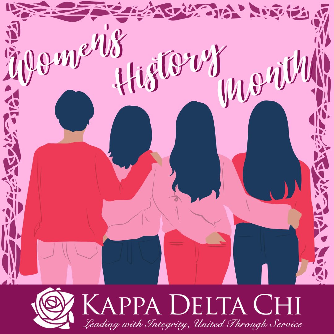 KDChi's tweet photo. March is Women’s History Month! Be proud of who you are and continue to support each other to achieve the dreams of our ancestors set for us!
#KDChiNationals #KDChi #ΚΔΧ #KappaDeltaChi #Sisterhood #Sorority #KDChiLeader #Not4YearsForLife #UHIL #UnityHonestyIntegrityLeadership https://t.co/yYXGPETN9X