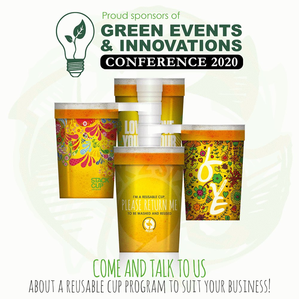 We're excited to be at the @agreenerfest Conference 2020! If you're coming down, come and have a chat with us about the future of reusable cups! By swapping to STACK-CUP™, we will shorten your bar queue and raise your bar spend, with a truly sustainable product. #Sustainability