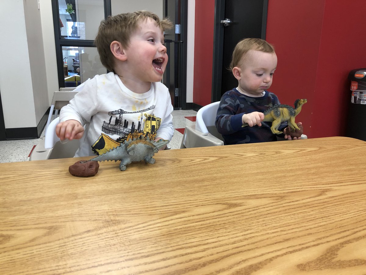 CCLSUrban's tweet photo. This week we’re talking about dinosaurs! Today we made prints in play-doh! @CCLSChargers dinosaur 🦕 🦖 https://t.co/eeN4x26BcE