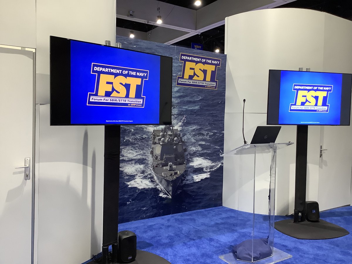 NavySTP's tweet photo. We are live at #WEST2020 in sunny #SanDiego today and tomorrow. We will stream small business #TechTalks live on Facebook and LinkedIn and will cross post recorded talks each night. #NavyFST #SBIR #STTR https://t.co/L1ruRqYDY2