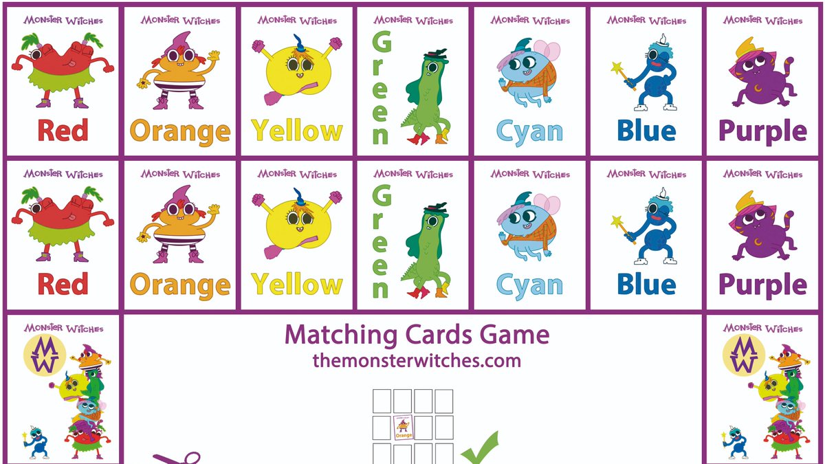 Find your FREE downloadable #memorygame here: pinterest.es/monsterwitches/ ✨✨✨
