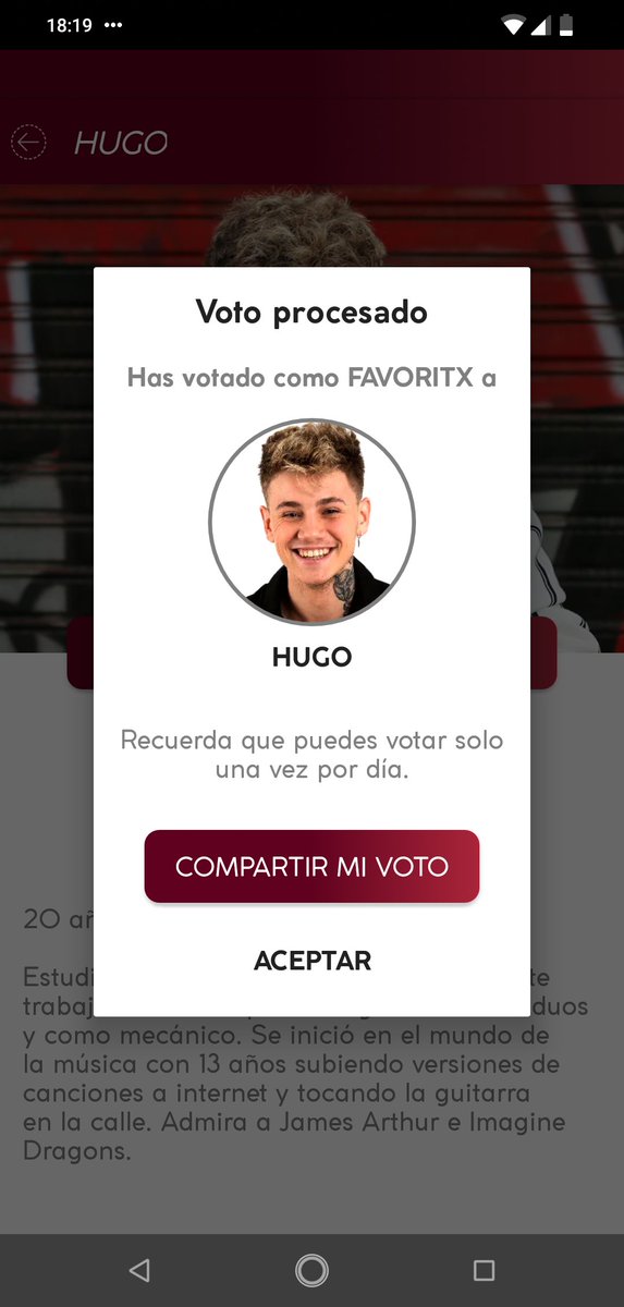 Itiskkt's tweet photo. ~ INTERCAMBIO ~
Salvo a quien quieras a cambio de que votes a Hugo Favorito.
El voto tiene que ser con hora actual y en el siguiente formato
(SOLO UN VOTO POR PERSONA)
#OTDirecto1M #OTGala7 #OTChat7 https://t.co/Uhu4K8ufPj