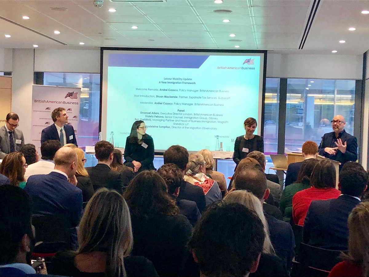 MagrathSLLP's tweet photo. Thank you to @BritAmBusiness  and @Buzzacott for partnering with us this morning on this extremely timely event discussing transatlantic mobility of talent and the UK government’s recently published policy for a new points based immigration system. #Immigration https://t.co/m4ftbKL6c2