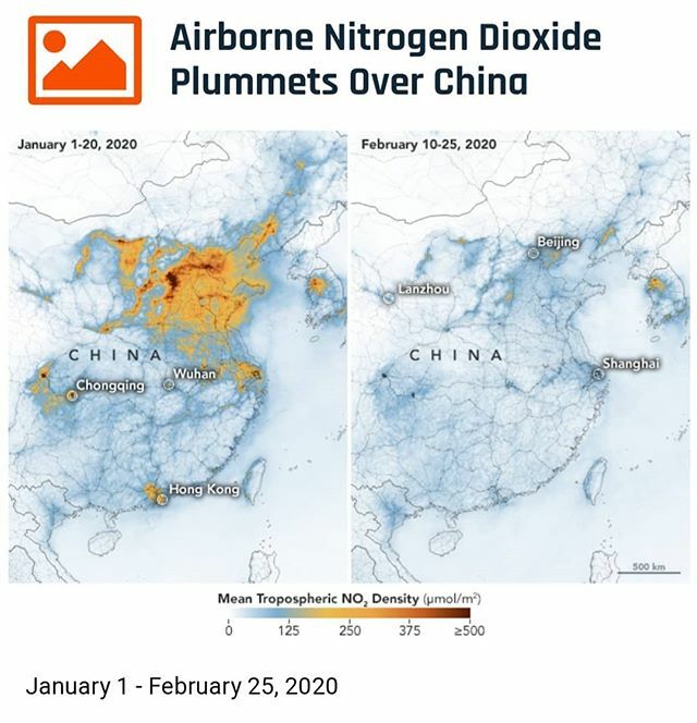 NASA and European Space Agency (ESA) pollution monitoring satellites have detected significant decreases in nitrogen dioxide (NO2) over China. There is evidence that the change is at least partly related to the economic slowdown following the outbreak of… ift.tt/3ady6Js