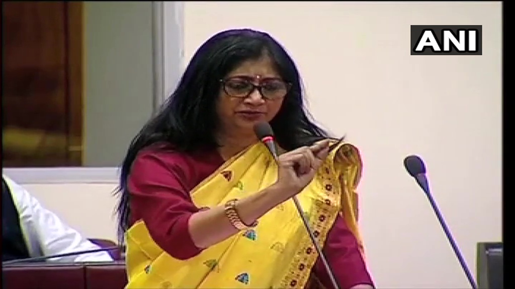 BJP MLA Suman Haripriya in Assam Assembly, earlier today: I believe gau-mutra (cow-urine) and gobar (cow-dung) could be used to treat coronavirus