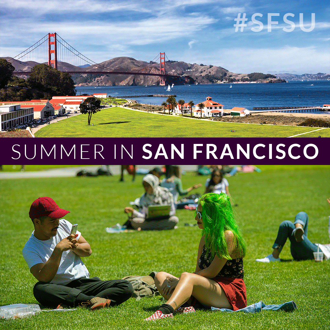 🌁 #InternationalStudents - Looking for a summer program to study in the USA? 🇺🇸 

🌈☀️ Live in California on the #SFSU campus for 5 weeks this summer. Our Summer in San Francisco program will let you earn university credit while exploring the city.

 cel.sfsu.edu/sfsummer