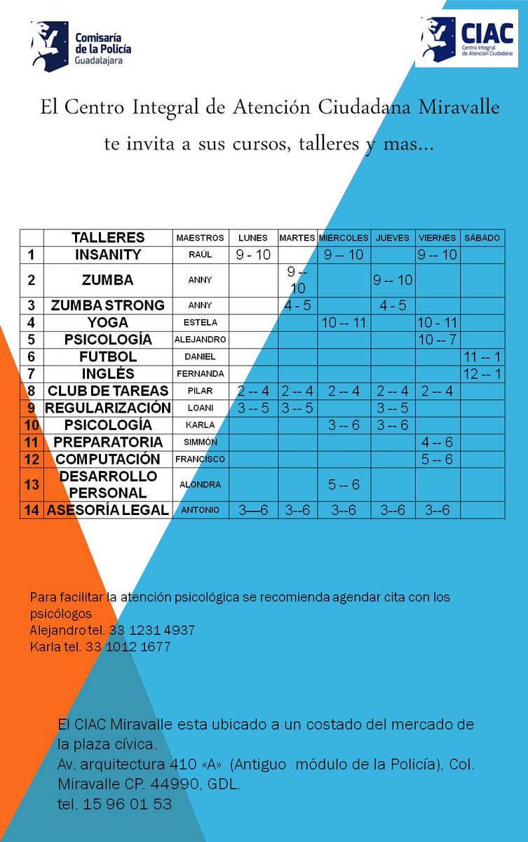 Asiste a tu CIAC Miravalle, cursos y mas.