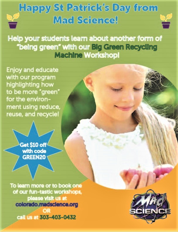 St. Patrick's Day is just over two weeks away! Don't forget to book your Big Green Recycling Machine workshop to celebrate everything green!