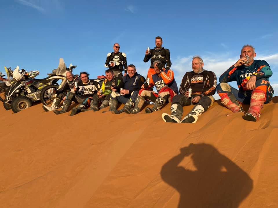 DesertRoseARA's tweet photo. Desert Rose training week in Morocco  is going great guns - the lads enjoying a beer in a rather amazing place with a great view !! https://t.co/cAY5bGt1Wp