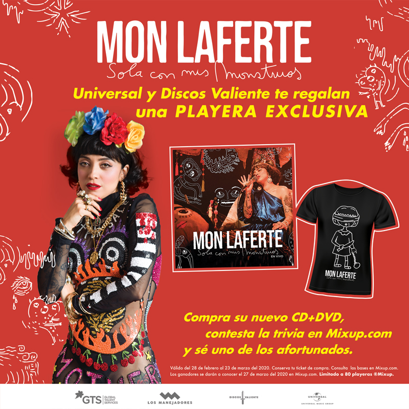 MixupTeam's tweet photo. ¿Te gusta la playera #SolaConMisMonstruos de Mon Laferte? 

¡@UMusicMexico y @DiscosValiente te la regalan!

Participa aquí: 
https://t.co/gN0nyd7ZHZ https://t.co/tRquuANciw